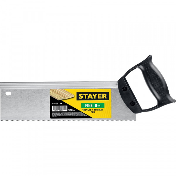Ножовка для стусла c обушком Fine 300 мм 8 TPI 1536-30_z01 STAYER